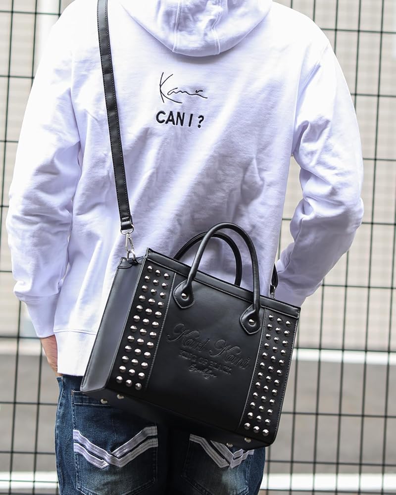 Karl Kani 2WAYスタッズロゴPUトートバッグ Amazon | [カールカナイ] 2WAY スタッズ ロゴ PU トートバッグ
